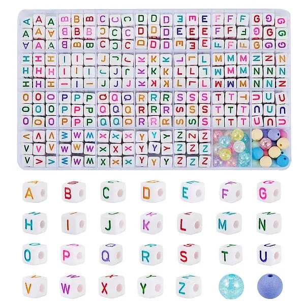 264Pcs 28 Styles Opaque & Transparent Acrylic Beads
