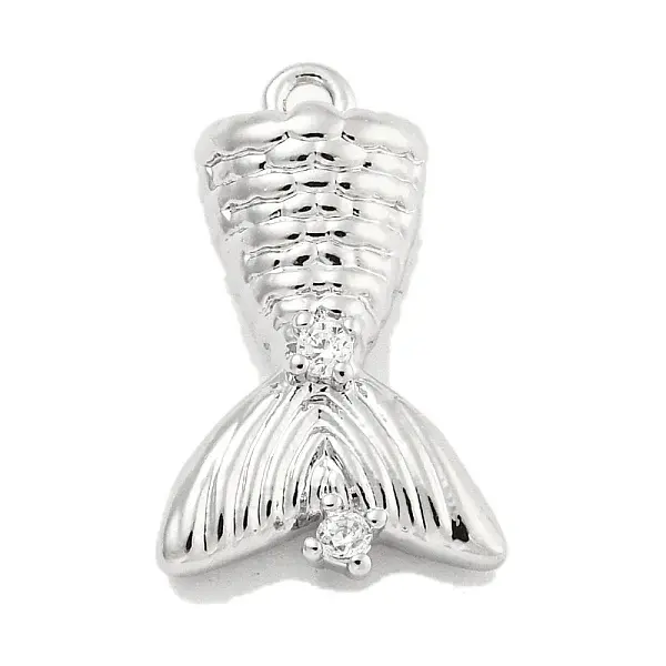 Brass Micro Pave Clear Cubic Zirconia Pendants