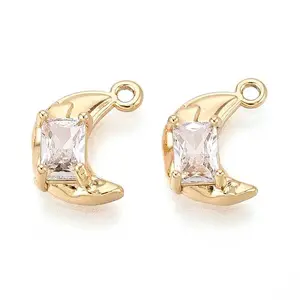 Brass Micro Pave Cubic Zirconia Pendants