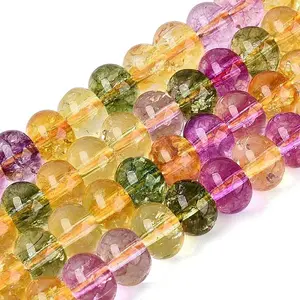 Crackle Transparent Glass Beads Strands