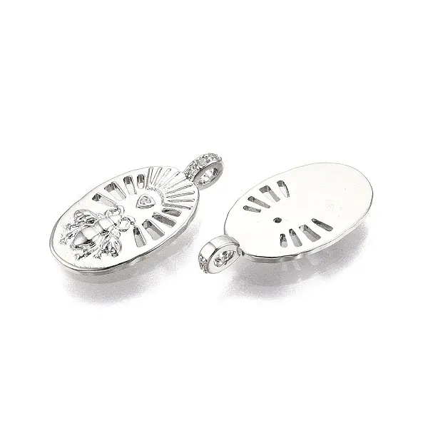 Brass Micro Pave Clear Cubic Zirconia Pendants