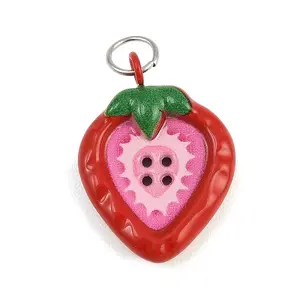 Button 304 Stainless Steel Enamel Pendants