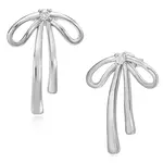 1 Pair Bowknot Brass Clear Cubic Zirconia Stud Earrings for Women
