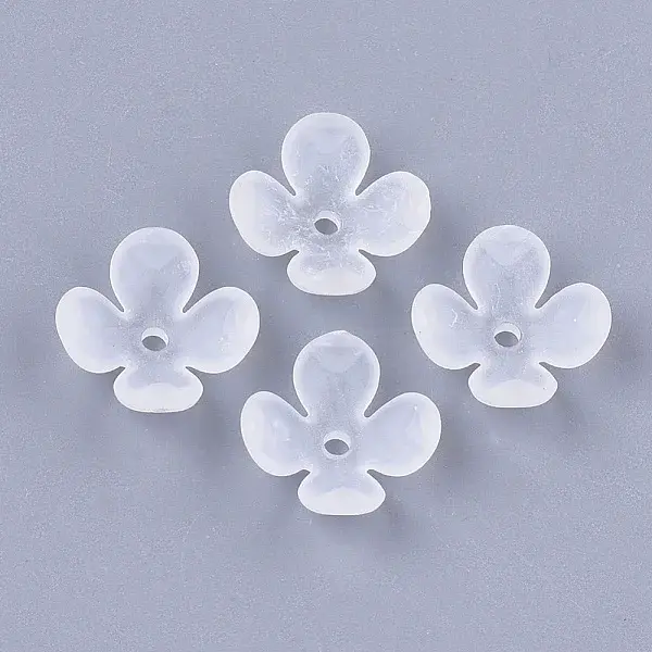 4-Petal Transparent Acrylic Bead Caps