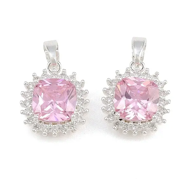 Brass Micro Pave Cubic Zirconia Charms