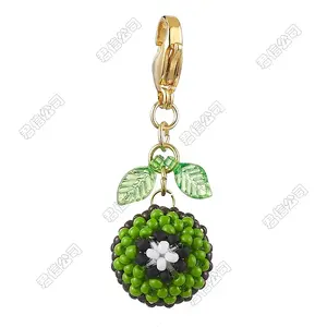 Kiwi Fruit Glass Seed Beads Pendant Decorations