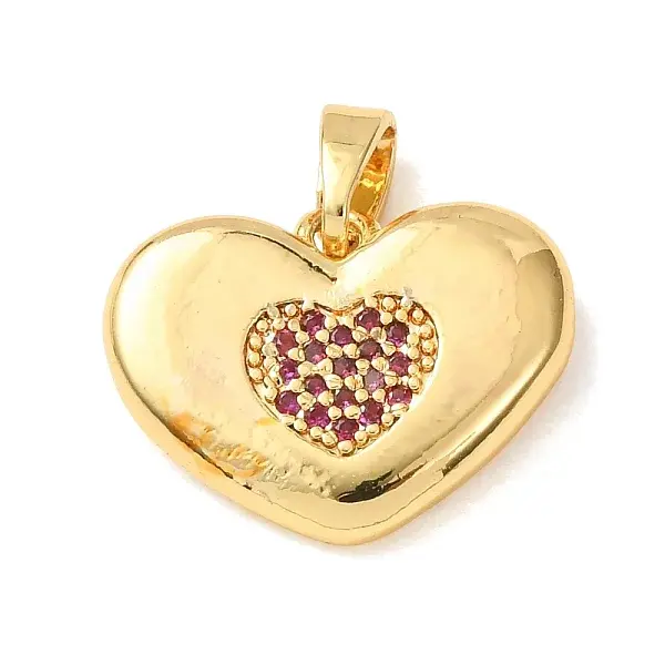 Valentine's Day Brass Micro Pave Cubic Zirconia Pendants