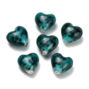 Handmade Gold Sand Lampwork Beads
