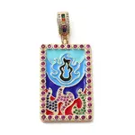 Brass Micro Pave Cubic Zirconia Pendants with Enamel