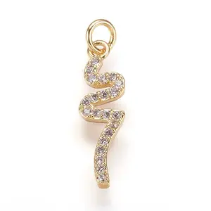 Brass Micro Pave Cubic Zirconia Pendants