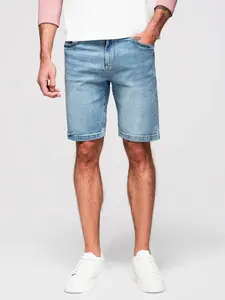 Ombre Denim men's shorts with a classic cut - light blue