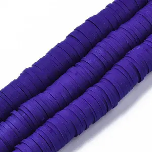 Flat Round Handmade Polymer Clay Beads