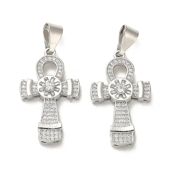 Brass Micro Pave Cubic Zirconia Pendants