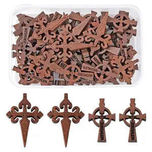 40Pcs 2 Style Wooden Pendants