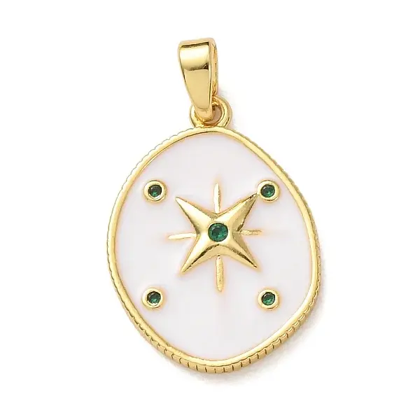 Brass Micro Pave Cubic Zirconia Pendants
