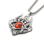 Alloy Skull with Plastic Dragon Eye Pendant Necklace