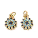 Brass Micro Pave Cubic Zirconia Charms