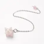 Chakra Natural Rose Quartz Dowsing Pendulums
