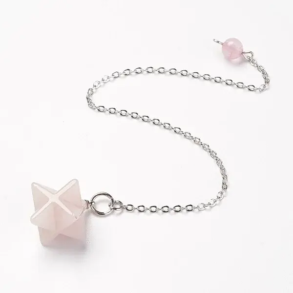Chakra Natural Rose Quartz Dowsing Pendulums