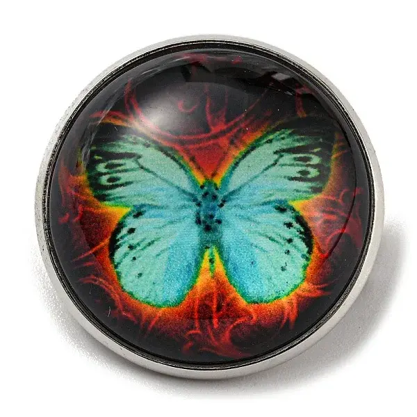 Round Glass Brooches