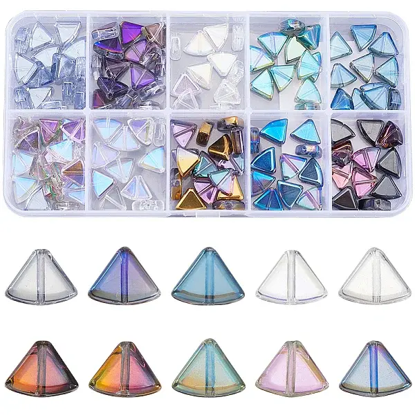 160Pcs 10 Styles Electroplate Transparent Glass Beads Strands