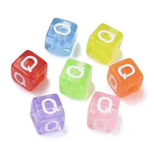 Spray Painted Transparent Acrylic Beads