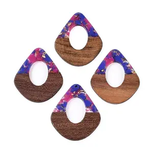 Transparent Resin and Walnut Wood Pendants