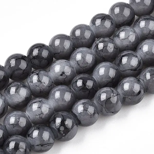 Baking Paint Glass Round Bead Strands