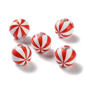 Printed Wood European Beads