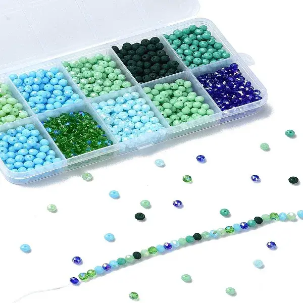1300Pcs 10 Colors Electroplate Glass Beads