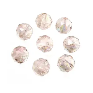 Electroplate Transparent Round Glass Beads