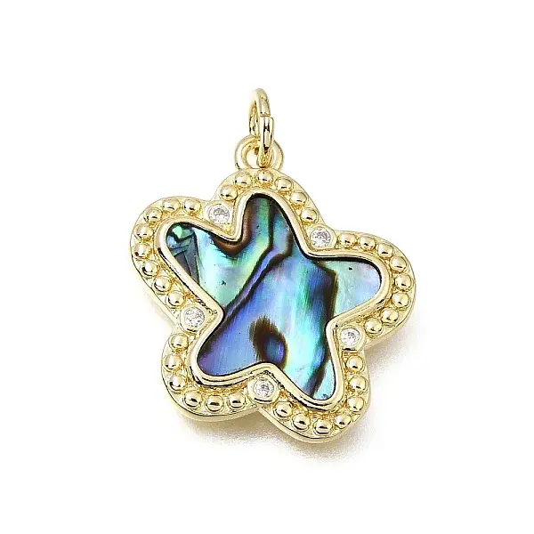 Brass Micro Pave Clear Cubic Zirconia Pendants