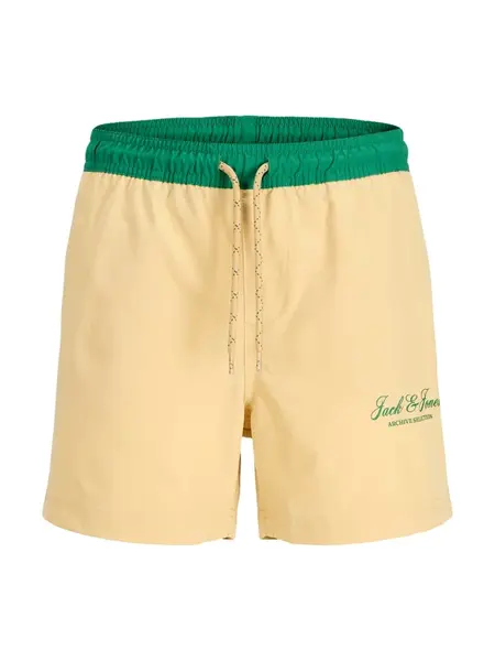 Jack & Jones Junior Plavecké šortky 'Maui Archive'  žltá / zelená