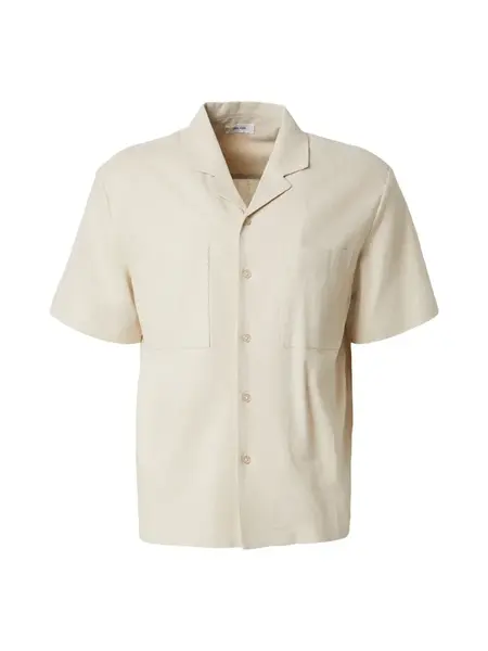 DAN FOX APPAREL Košeľa 'Leonard'  šedobiela