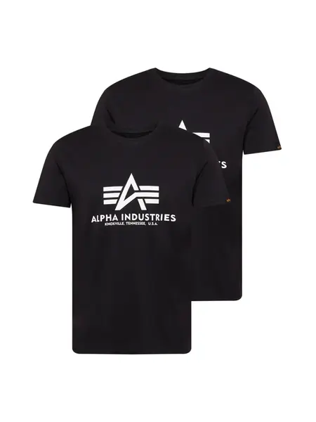 ALPHA INDUSTRIES Tričko  čierna / biela