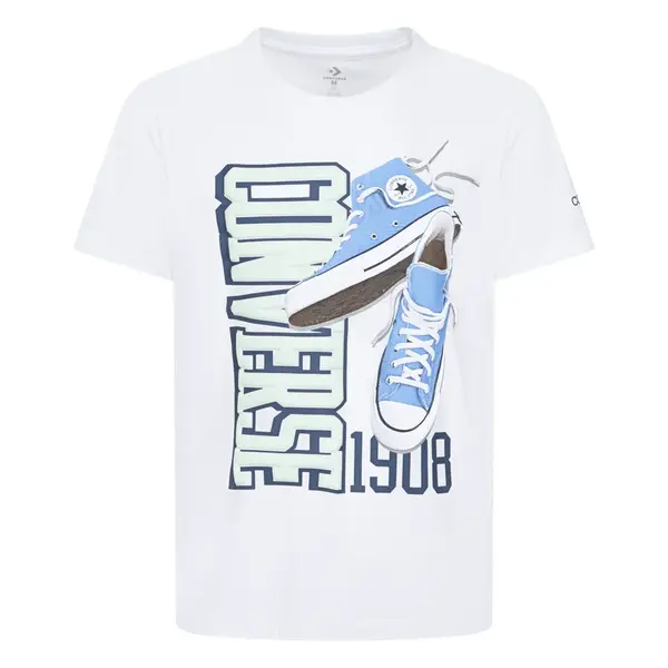 CONVERSE Tričko  vodová / svetlomodrá / biela