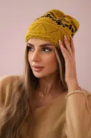 Kesi Dámska čiapka Kira K374 horčica+čierna