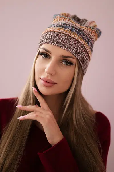 Kesi Čapica s fleece Patrycja K254 džínsy+horčica