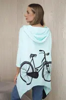 Mint cycling print hoodie