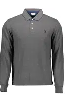 US POLO SHIRT LONG SLEEVE MEN'S GRAY