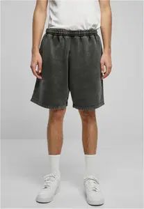 Black Heavy Stone Washed Sweat Shorts
