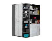 Rohová šatníková skriňa Terrano, šedá/enigma%