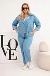 Kesi Włoski dámský plus size bavlněný komplet s sakem a kalhotami