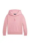 Dětská mikina Polo Ralph Lauren růžová barva, s kapucí, s aplikací, 313941120001