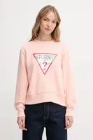 Mikina Guess dámská, oranžová barva, s potiskem, W2YQ16 KBA11