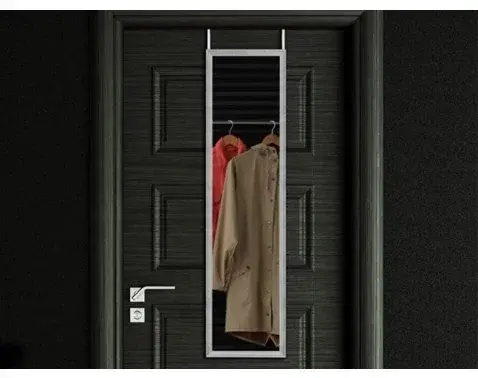 Závesné zrkadlo na dvere Bea 30x120 cm, strieborné%