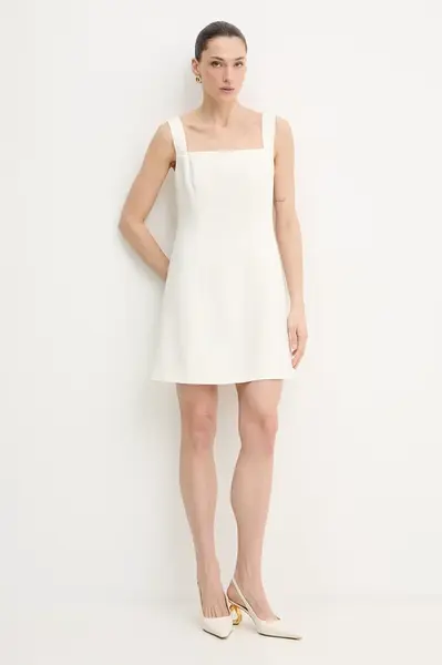 Šaty s příměsí lnu BOSS Orange C Dalily