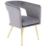 MID.YOU ŽIDLE S PODRUČKAMI, samet, šedá