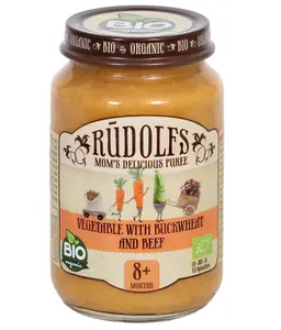 Rudolfs Zelenina s pohankou a hovězím masem BIO 190 g