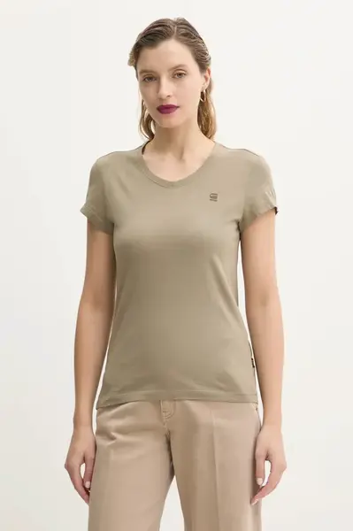 Bavlněné tričko G-Star Eyben slim v t 2.0 dámské, zelená barva, D24533-4107